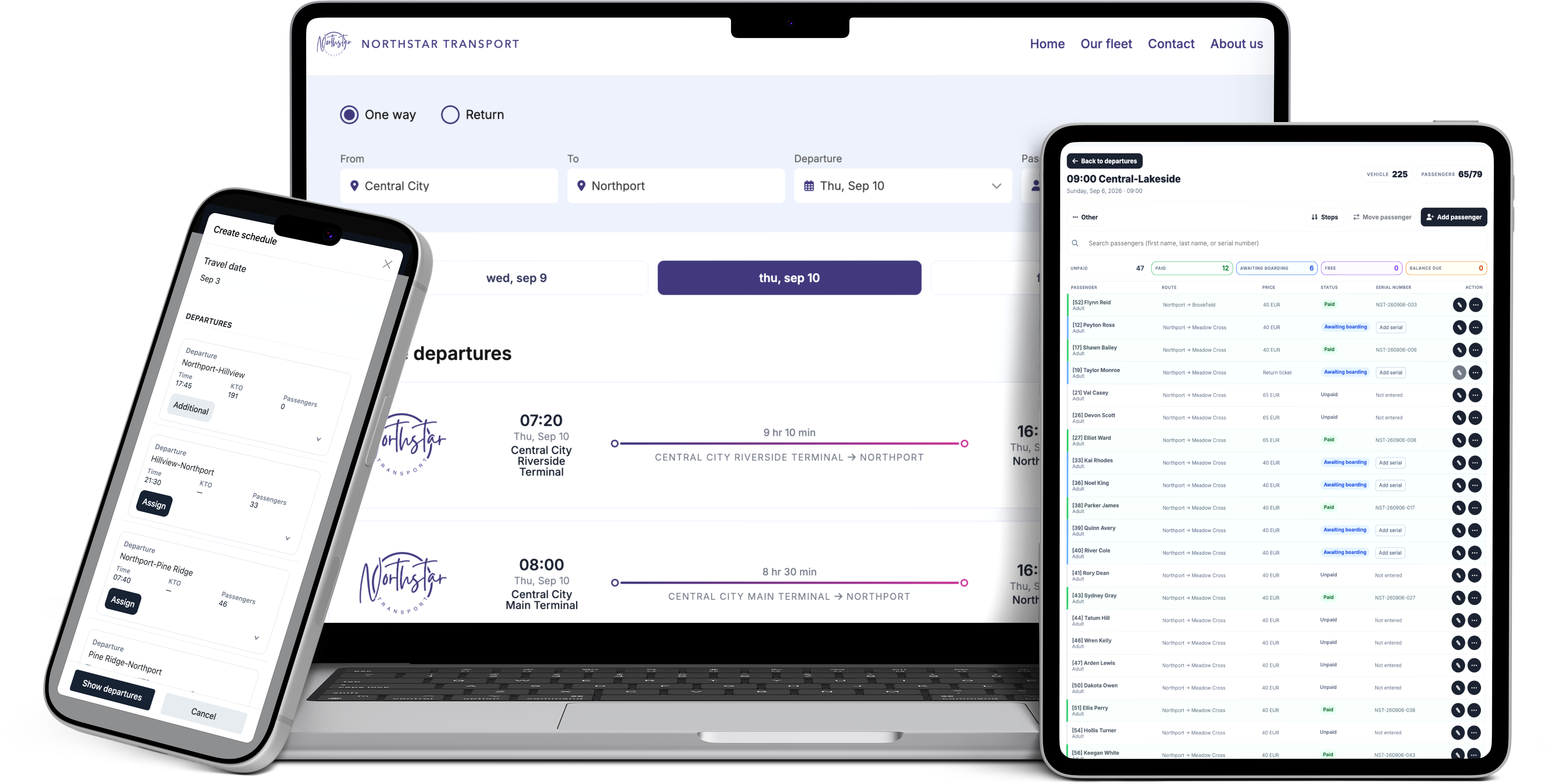 Passenger transportation platform interface